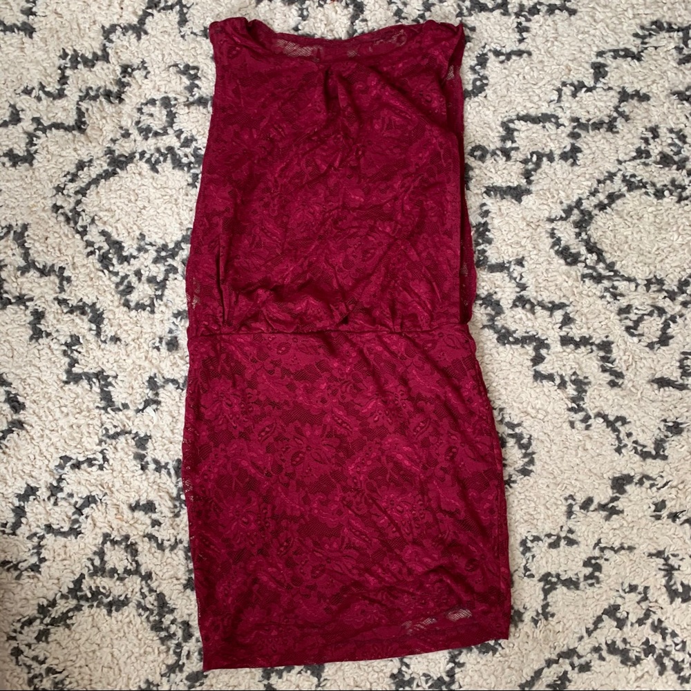 Maroon lace dress